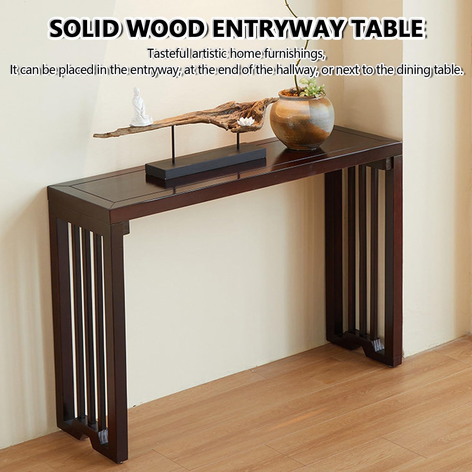 Tavolo consolle in legno per soggiorno, arredamento da ingresso in stile country, tavolo decorativo, facile da installare, accessorio per la casa per interni, altezza 80 cm