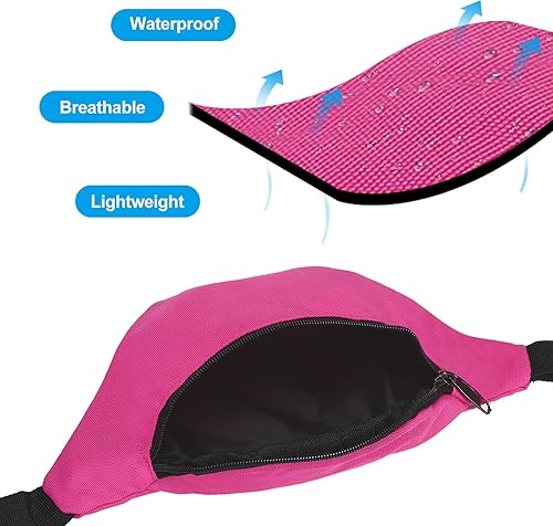 Miniatura 4 de PATIKIL Riñonera de los años 80 para mujer, riñonera ajustable de los años 90 para correr, rosado, verde