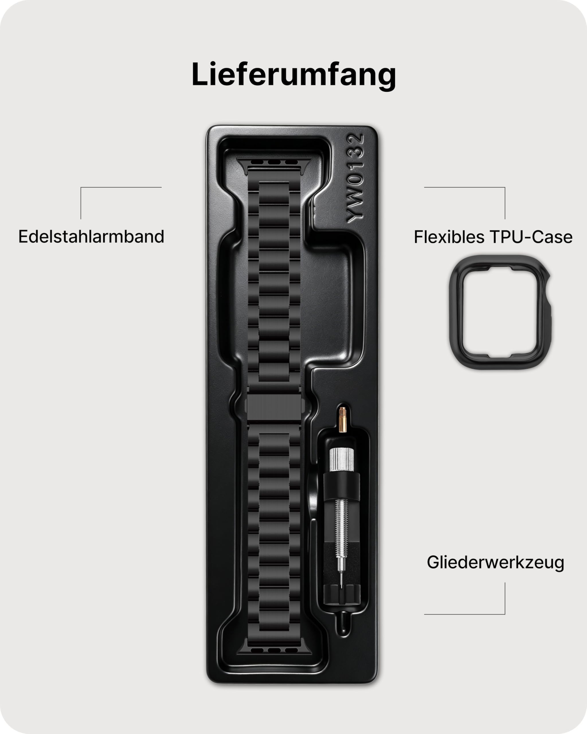 Fullmosa Metallarmband Kompatibel mit Apple Watch Armband 44mm 46mm 45mm 49mm 42mm 40mm 41mm 38mm, Edelstahl Ersatzband für iwatch Ultra SE 3 2 1 Series 11 10 9 8 7 6 5 4, Schwarz