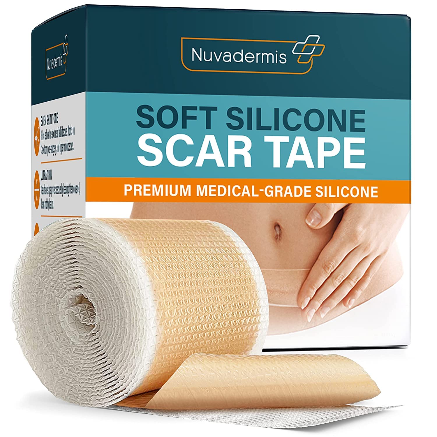 F Falkiya Waterproof Scar Removal Silicone Care Gel Sheets | Transparent Medical Grade Soft Silicone Scar Tape Roll for Surgery Injury Tape (Skin) (Pack Of 1) (B0C1ZMTNW9) Amazon Price History, Amazon Price Tracker