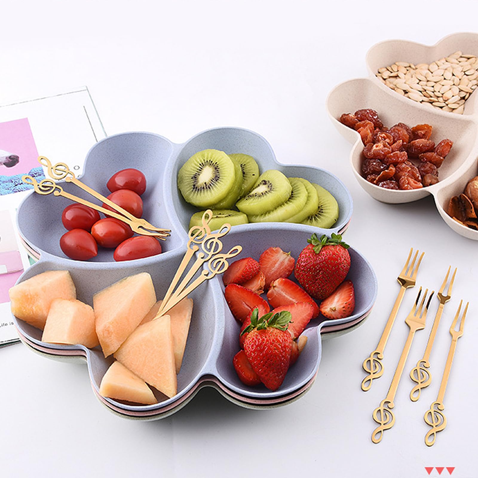 SUNOYA Piatto a Scomparti 10 Pezzi, Vassoio per Snack con Scomparti, Piatto da Portata per Antipasti Multiuso per Antipastiera Feste Caramelle, Antipasti, Frutta secca, Contenitore per Snack