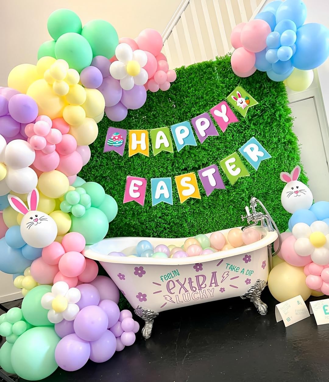 136pcs Pastel Balloons Garland Arch Kit, Pastel Macaron Balloons with Daisy Balloon for Wedding Anniversary Easter Birthday Party Decoration