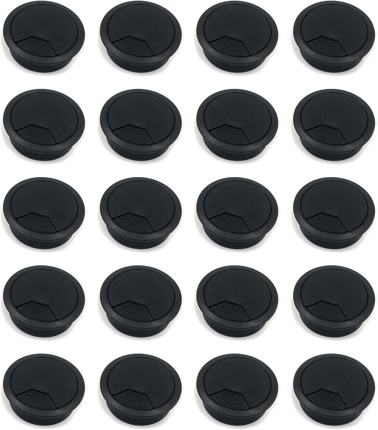 Quluxe Desk Grommet, 23/4 Inch Plastic Desk Cord Cable Hole Cover Grommet Black