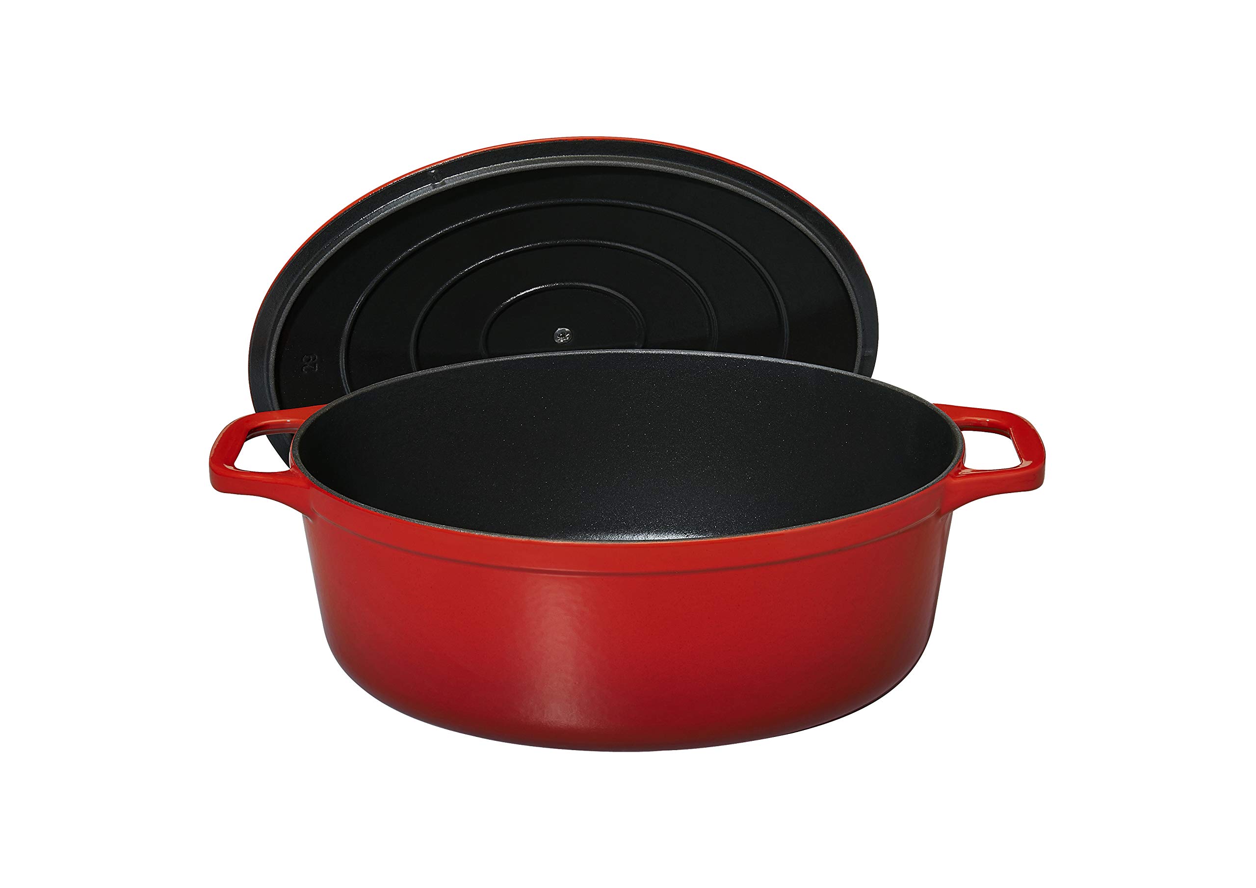 Chasseur 4735 Cocotte ovale-35 cm fonte émaillée, 8.5 liters, Rubis (intérieur Noir)