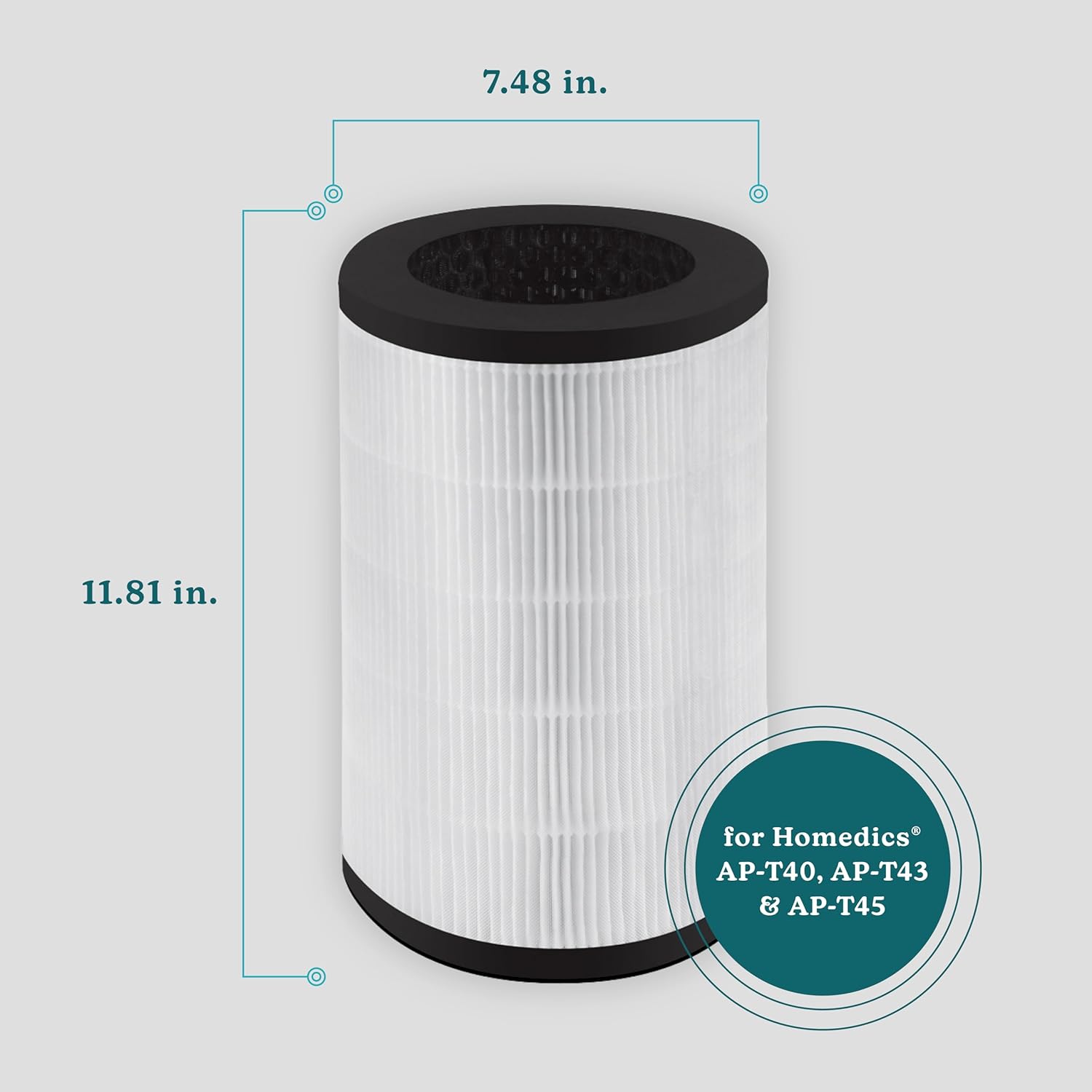 HoMedics TotalClean 3-in-1 True HEPA Filter Replacement for Air Purifier HoMedics AP-T40, AP-T40WT, AP-T43-WT, AP-T45-BK and AP-T45-WT, True HEPA Filter Removes Up to 99.97% of Airborne Particles - Image 6