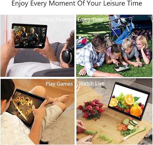 Vista 6 de PRITOM Tablet 10 pulgadas, 64GB, Tablet Android 13, pantalla HD IPS, cámara dual, WiFi, Bluetooth, tabletas con batería de 6000mAh, certificado