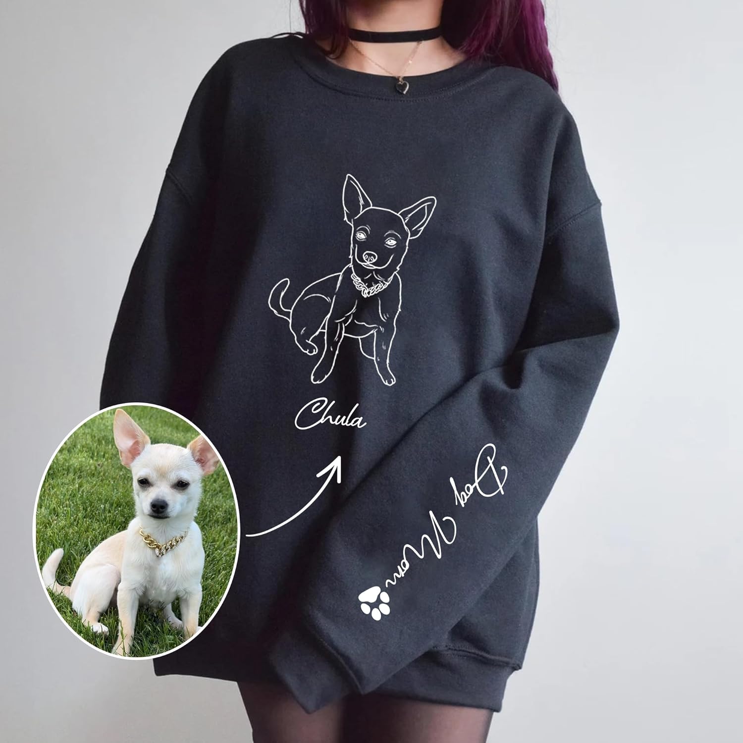 CHIARA CONTI11 Custom Dog Hoodie, Custom Pet Gifts, Custom Dog Shirt, Custom Dog Sweatshirt, Valentine's Day Gift - Image 6