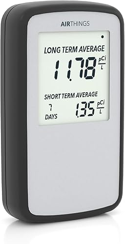 Airthings Corentium Home Detector de radón 223 portátil ligero fácil de usar 3 pilas AAA versión estadounidense pCiL