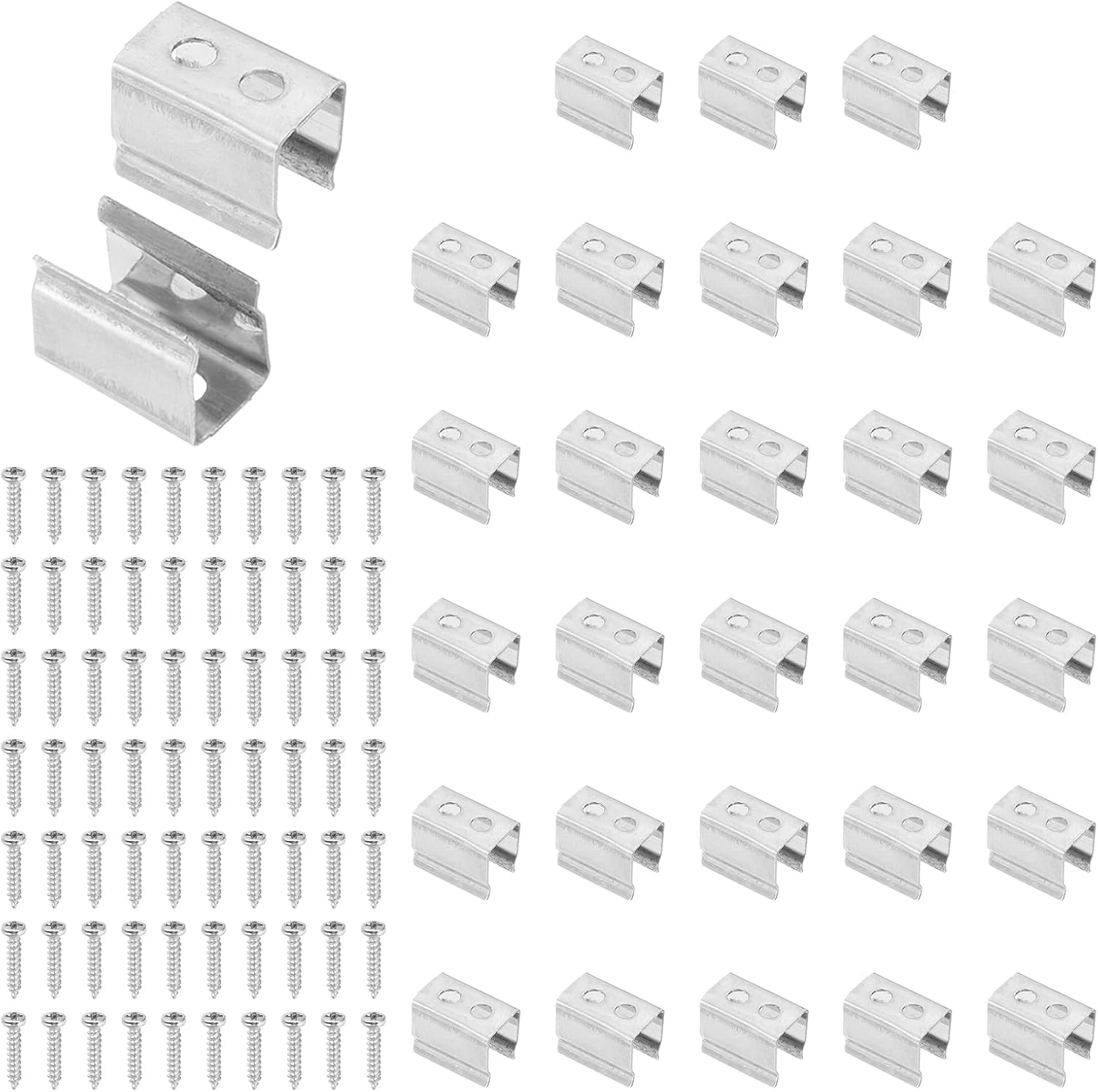 PATIKIL Neon Rope Light Mounting Brackets, 70 Pcs Neon LED Lights Stainless Steel Install Fixing Clips Accessories for 14-17mm Silicone Neon Sign Flex Strip Lighting