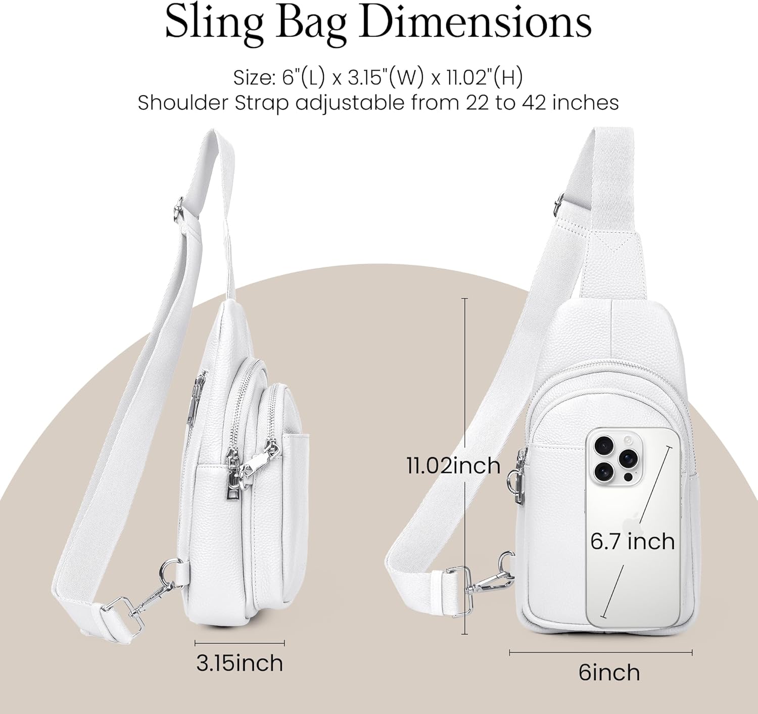 befen Genuine Leather Small Sling Bag for Women Anti-Theft Crossbody Chest Bags Fanny Packs for Travel with RFID Card Slots - Image 5