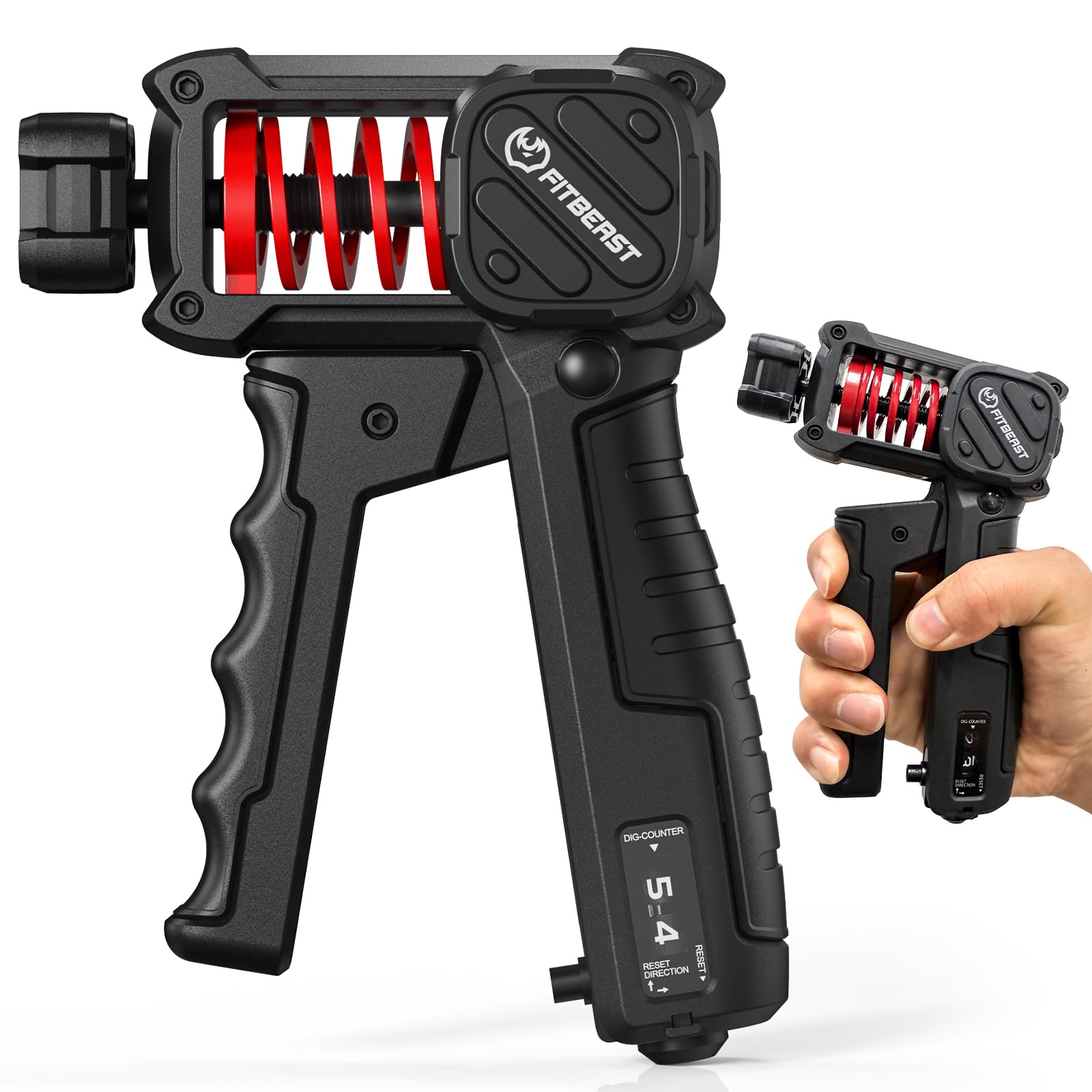 FitBeast Grip Strength Trainer, Adjustable Hand Gripper Strengthener with Built-In Counter, 30-130LB Forearm Strengthener for Office & Home Forearm Workout