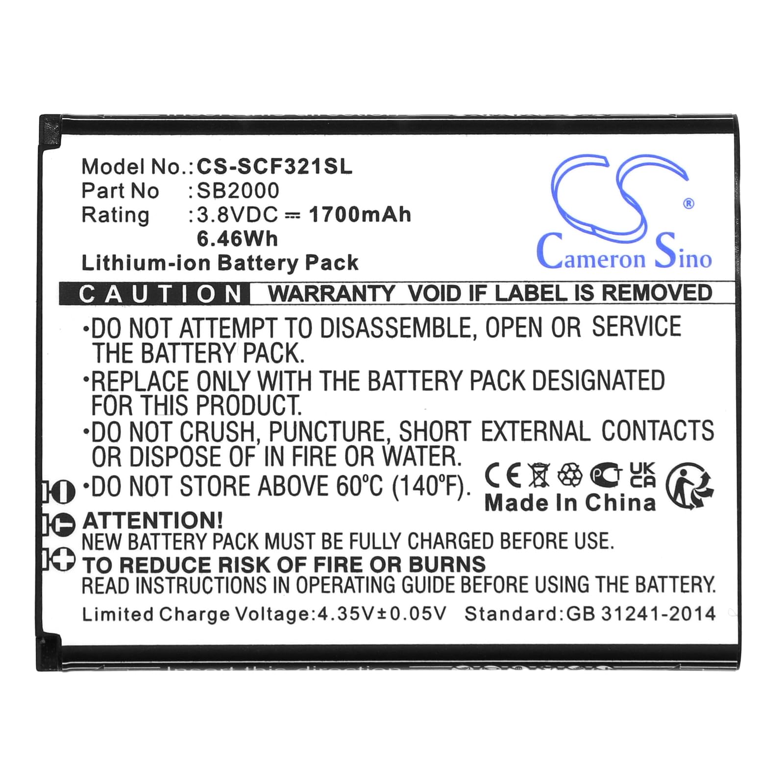 Amazon.com: 1700mAh / 6.46Wh Replacement Battery for Flip SC3218B