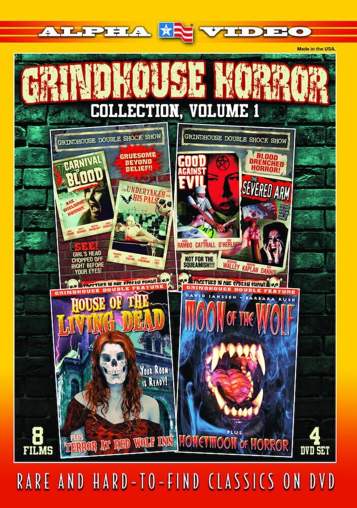 Grindhouse Horror Collection, Volume 1 (Carnival of Blood / The Undertaker And His Pals / Good Against Evil / The Severed Arm / House of the Living Dead / Terror at the Red Wolf Inn / Moon of The Wolf / Honeymoon of Horror)