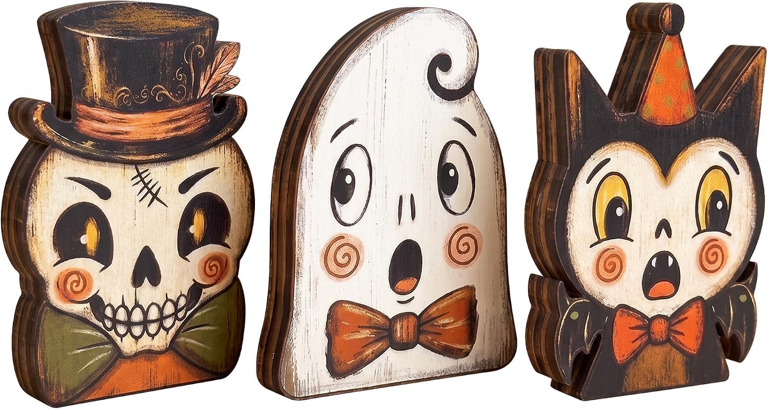 Wooden Halloween Decor Small Halloween Signs Indoor Decor Black Cat Pumpkin