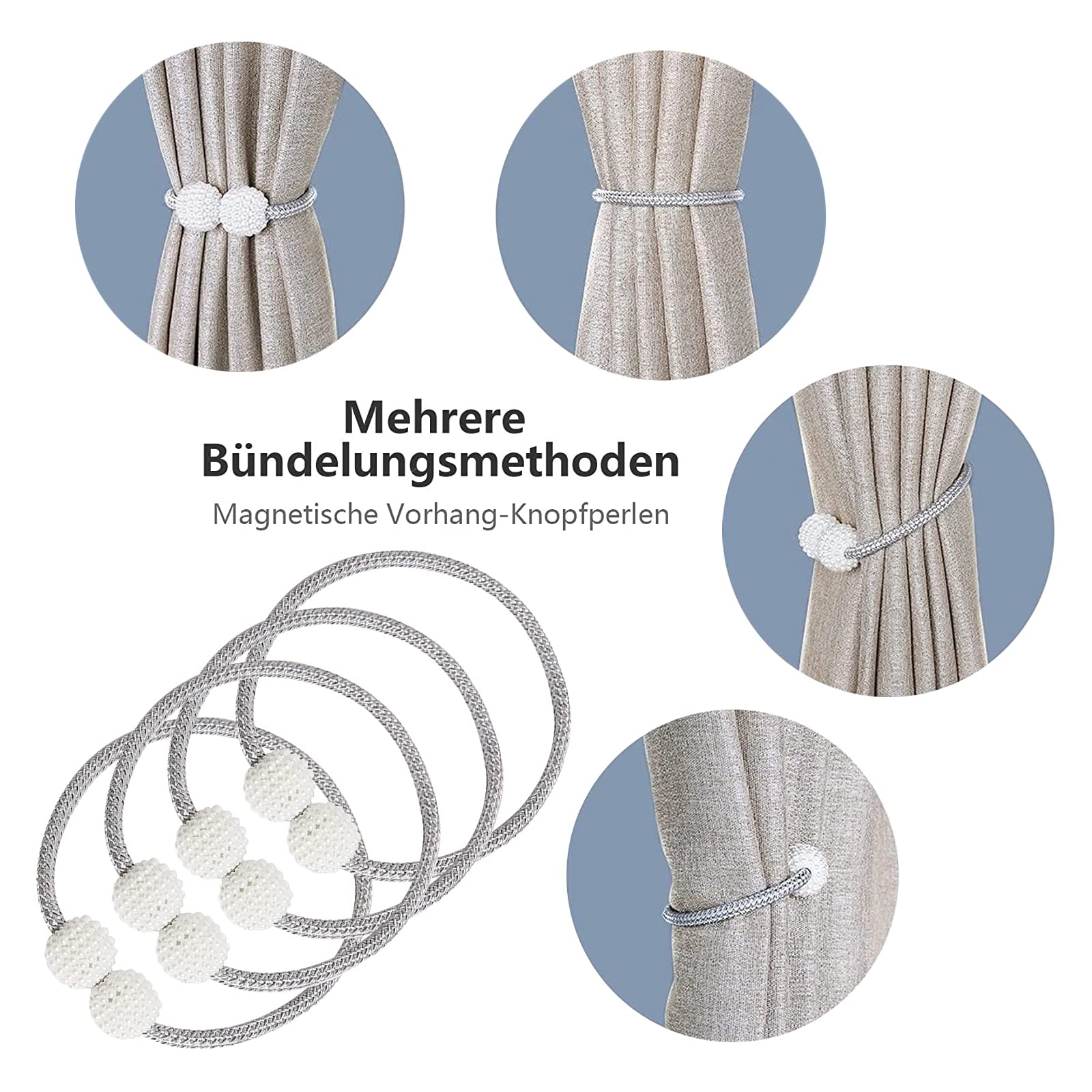 Magnetische Vorhang-Raffhalter – 2 Stück, Handgewebt & Einfach Zu Bedienen
