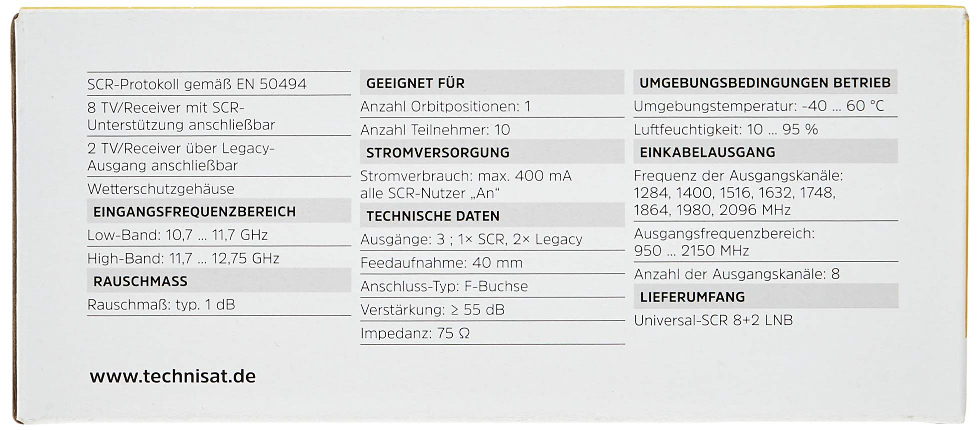 TechniSat 0000/8312 SCR-LNB 8+2 UNI Cable LNB