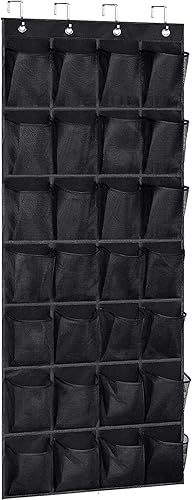 Miniatura 9 de Organizador de zapatos con 35 bolsillos grandes para colgar sobre la puerta, organizador de zapatos colgante para armario, zapatero transparente de