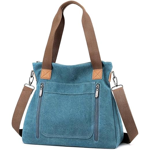 Canvas Tote Bag Large Capacity Blue