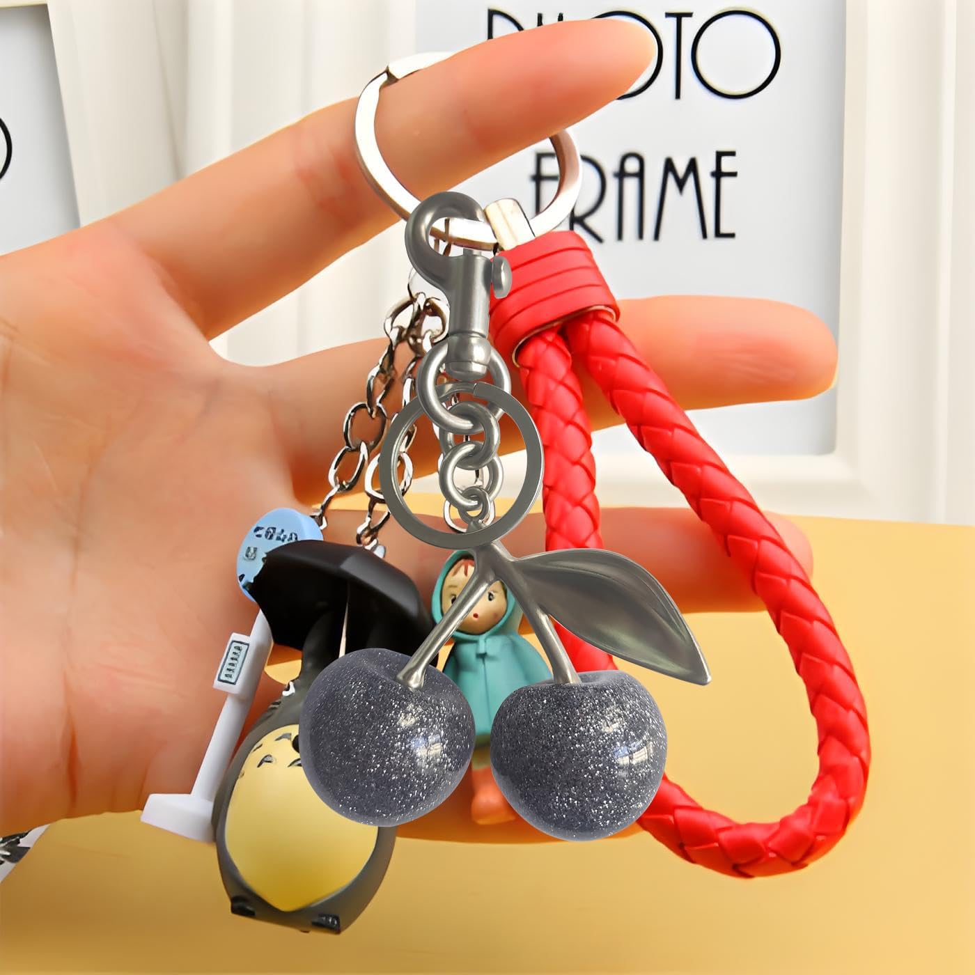 Cherry Keychain for Women - Cute Cherry Bag Charm, Purse Charms for Handbag, Durable Fruit Keychain Accessories - Image 4