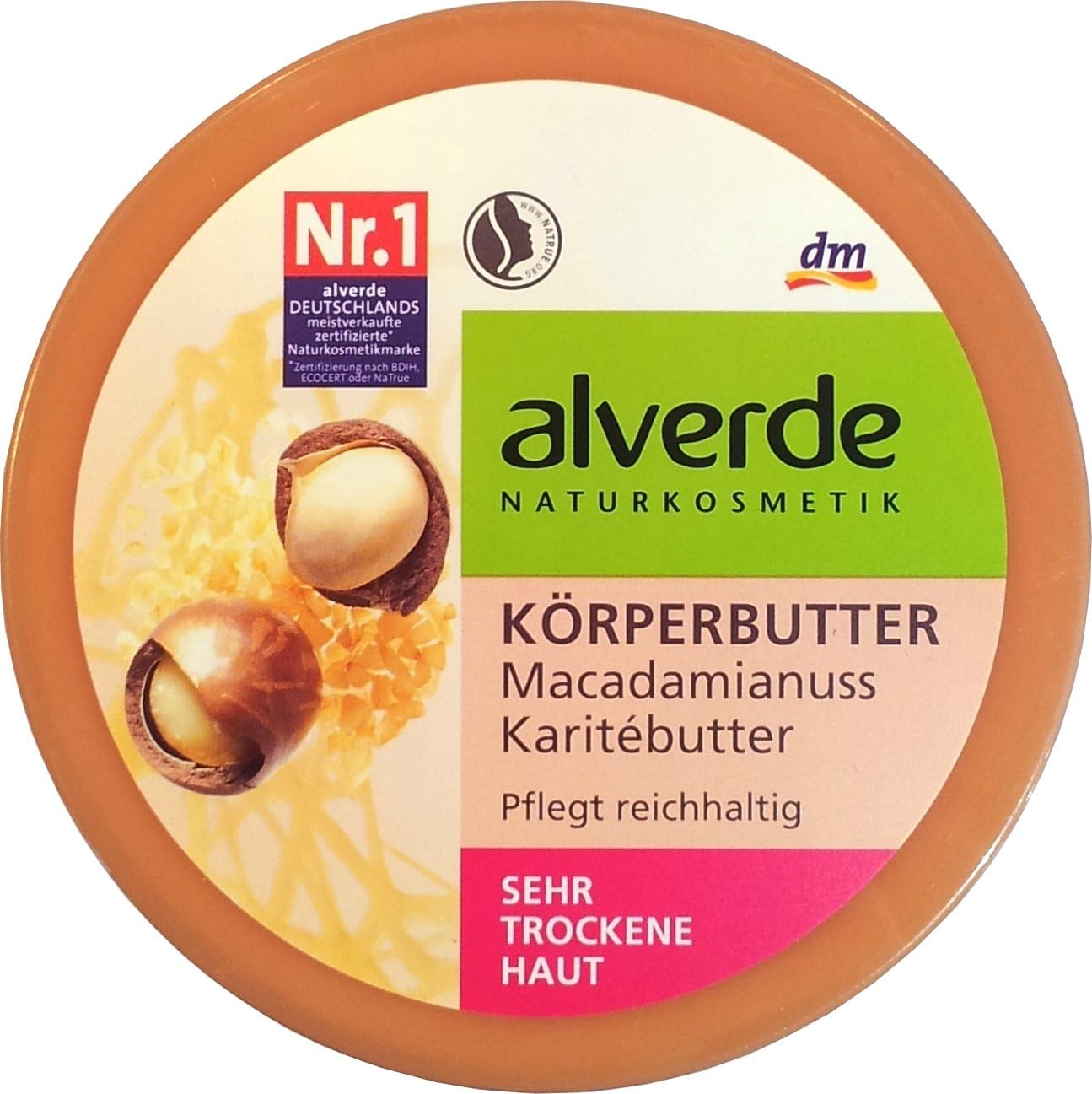Macadamia & Karite Body-Butter - for All Skin-Types Including Dry & Sensitive Skin - Certified Organic Ingredients/Vegan/No Animal Testing - 200ml