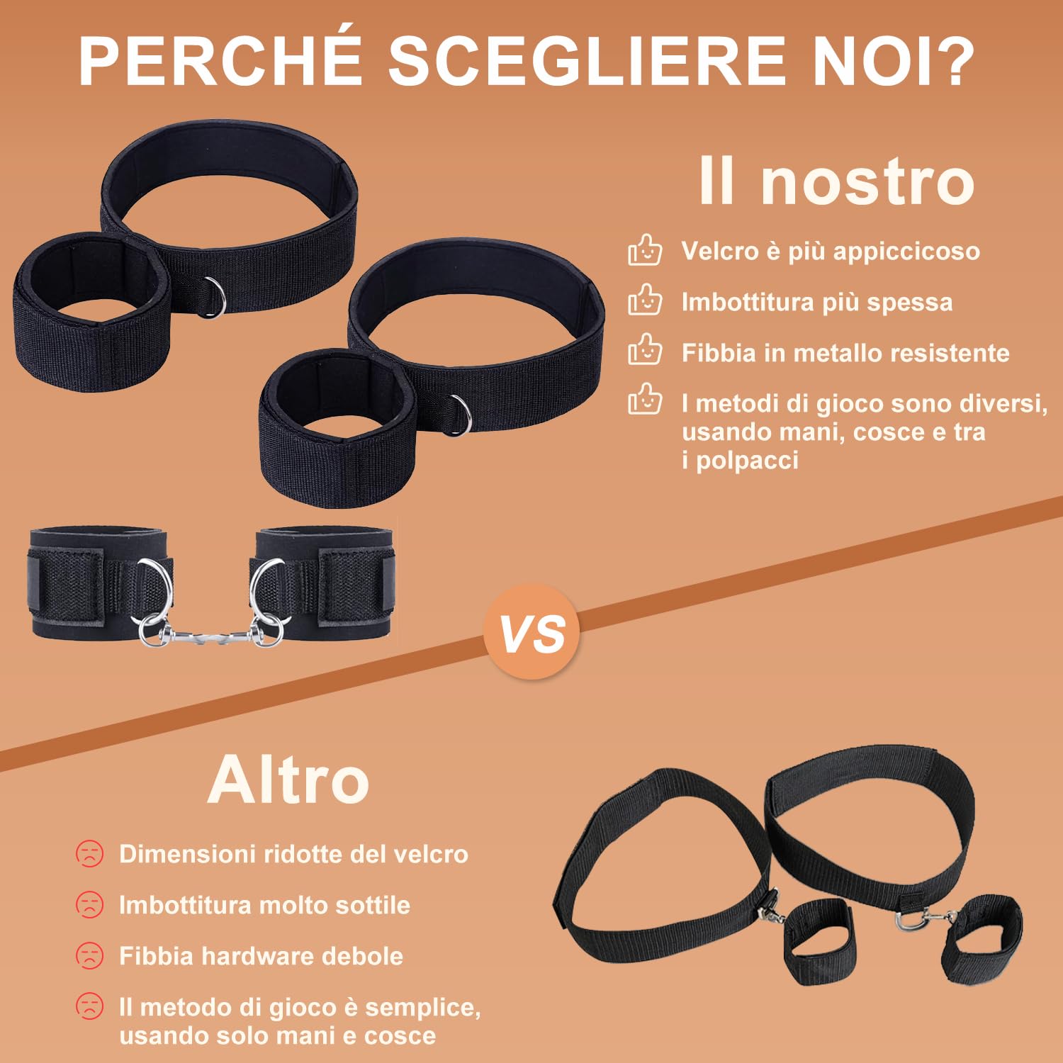 Manette in Modello Nero, Progettato Appositamente Per Le Coppie, Completo Regolabile, Adatto Sia Per Lui Che Per Lei Kit Accessorio Uomo Donna (nero)