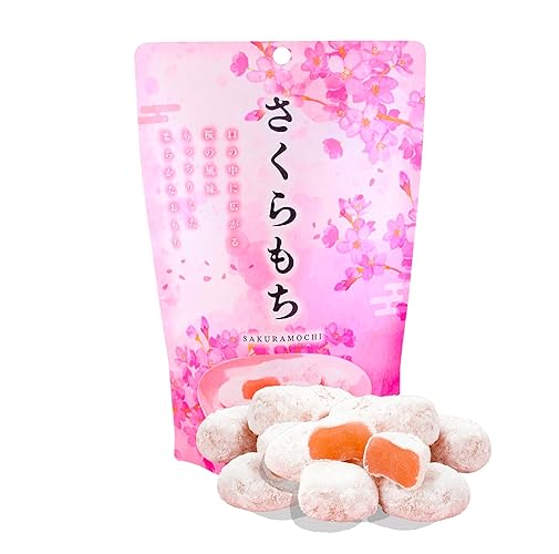 Japanese Sakura Mochi - 130g Premium Traditional Japanese Rice Cakes Wagashi Food Candy Sweets by Seiki - Sakura