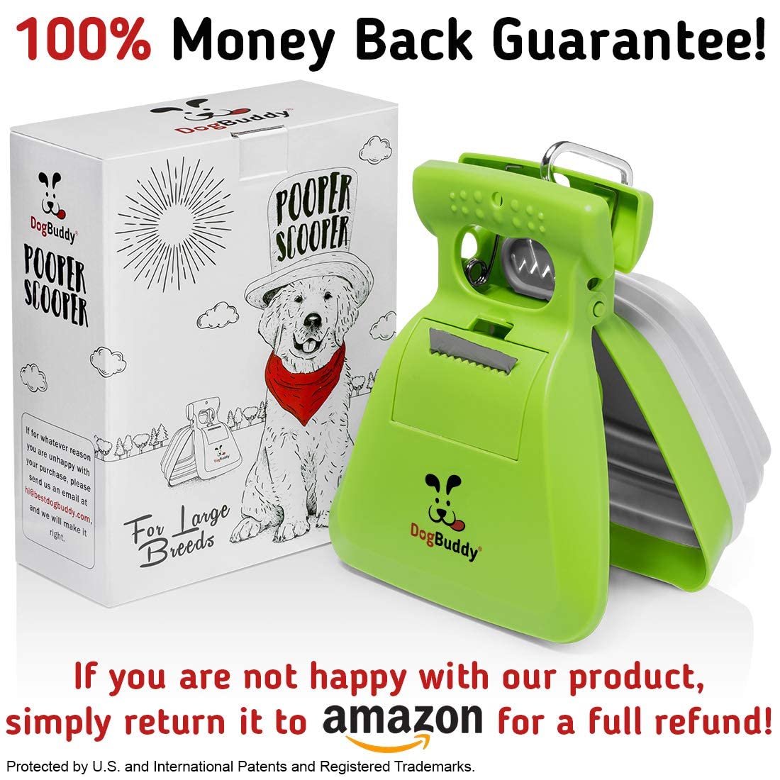 Buy DogBuddy Pooper Scooper, Portable Dog Poop Scooper, Sanitary Dog Waste Pick Up, Heavy Duty