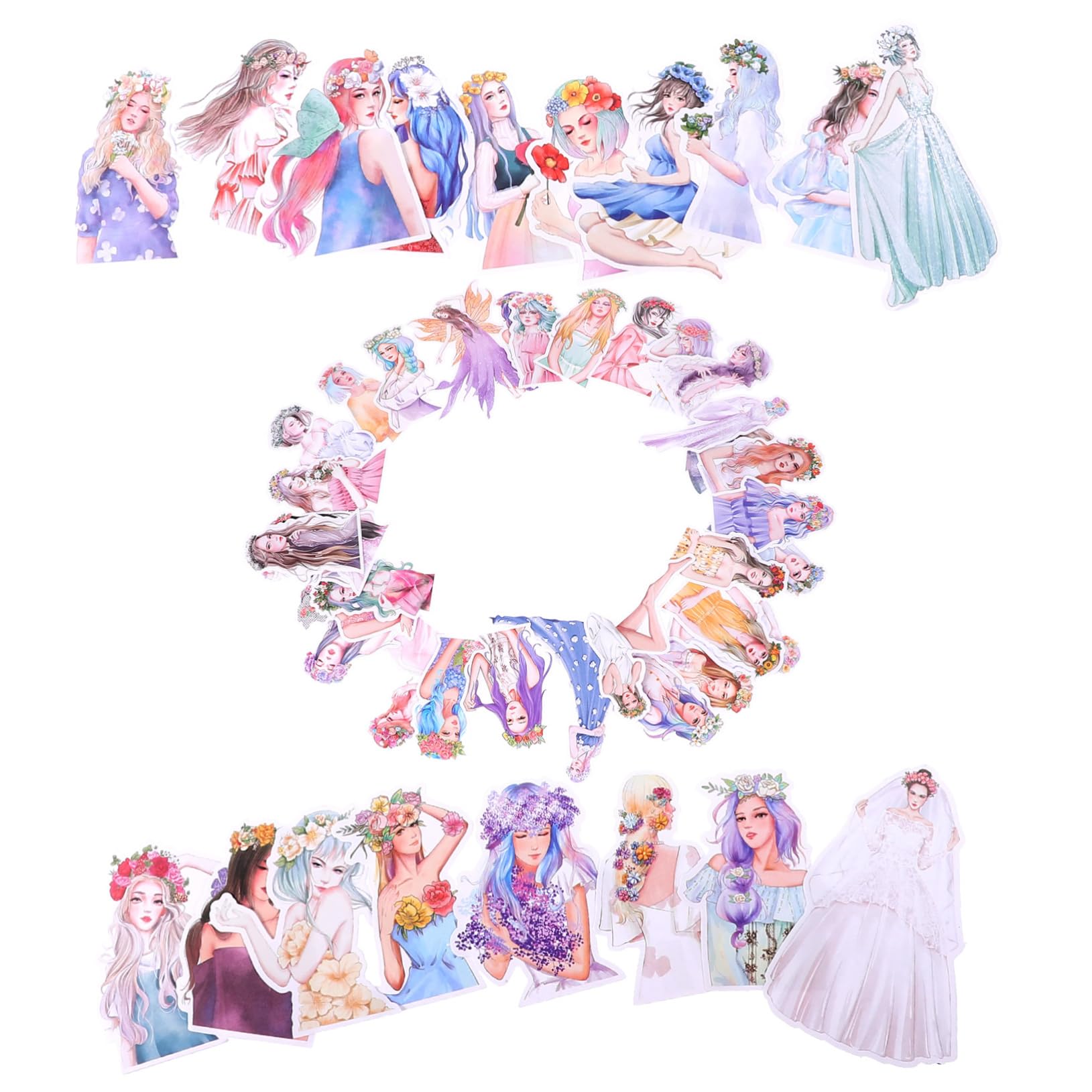 TEHAUX 4 Set Adesivi Fai Da Te Conto Mano Figurine Dell'album Botanico Adesivi Scrapbooking Adesivi Per Scrapbooking Forniture Per Il Diario Adesivi Planner Estetici Carta 100 Pezzi * 4