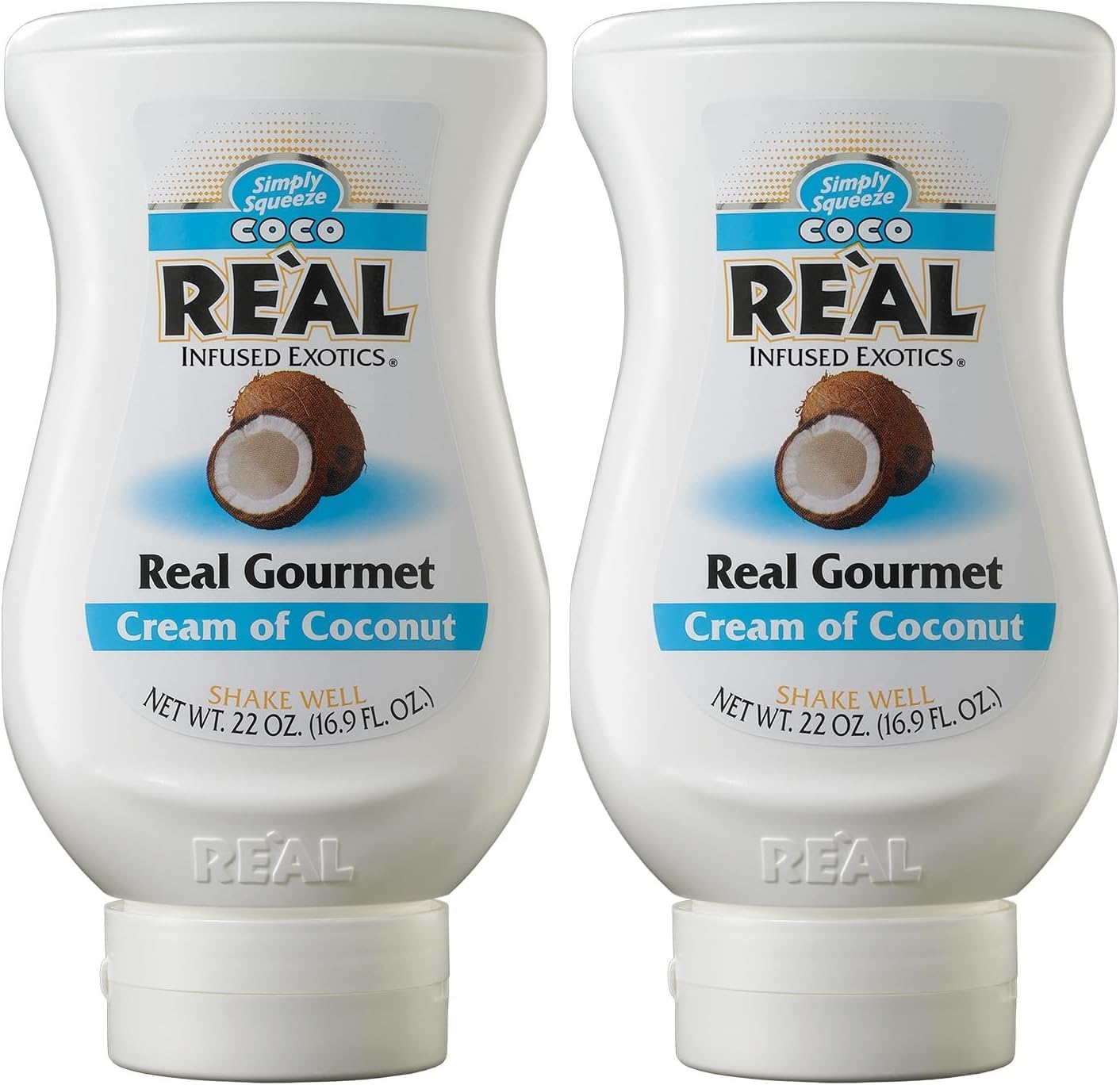 RE'AL Syrups Cream of Coconut Syrup, Great for Cocktails, Cooking, Baking and Desserts, 500ml (Pack of 2)