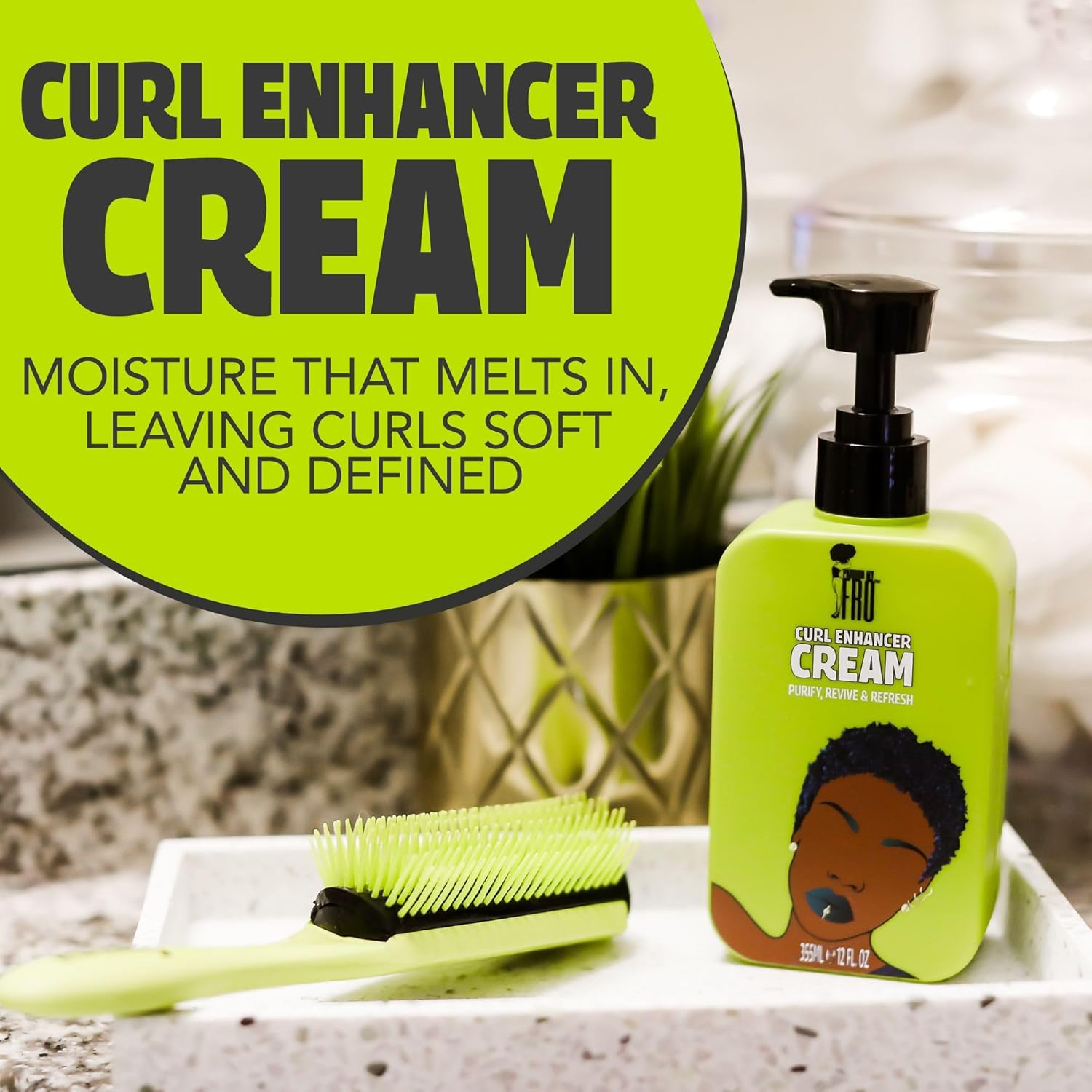 Pardon My Fro Curl Enhancing Cream - Long Lasting Nourishing Cream for Defined, Bouncy Curls - 12 fl oz - Image 4