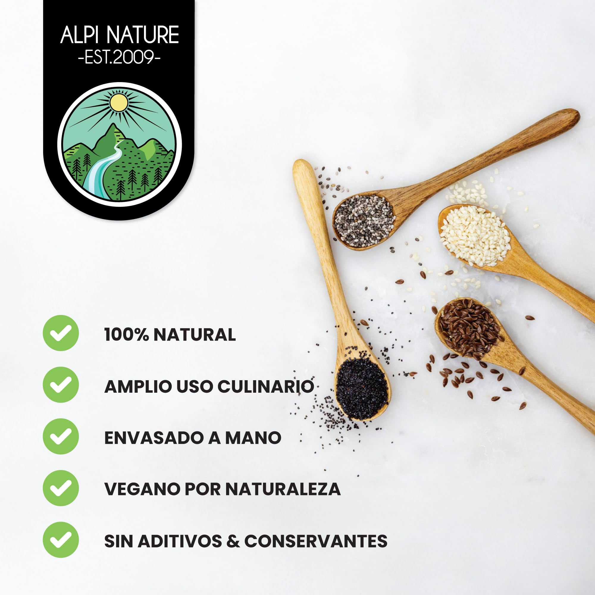Alpi Nature Semillas de Sésamo Negro 500g, Semillas de Sésamo Negro Enteras Crudas para Cocinar - 5