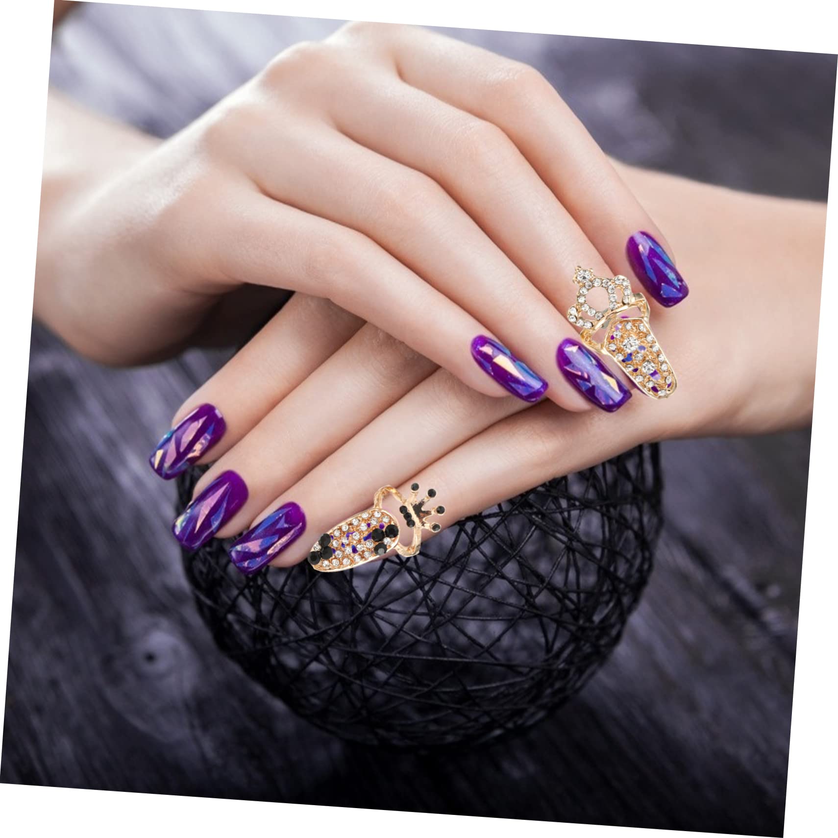 24pezzi Anelli Decorativi Per Unghie Accessori Per Nail Art Eleganti Per Feste e Cerimonie Completo Per Manicure e Decorazioni Per Unghie