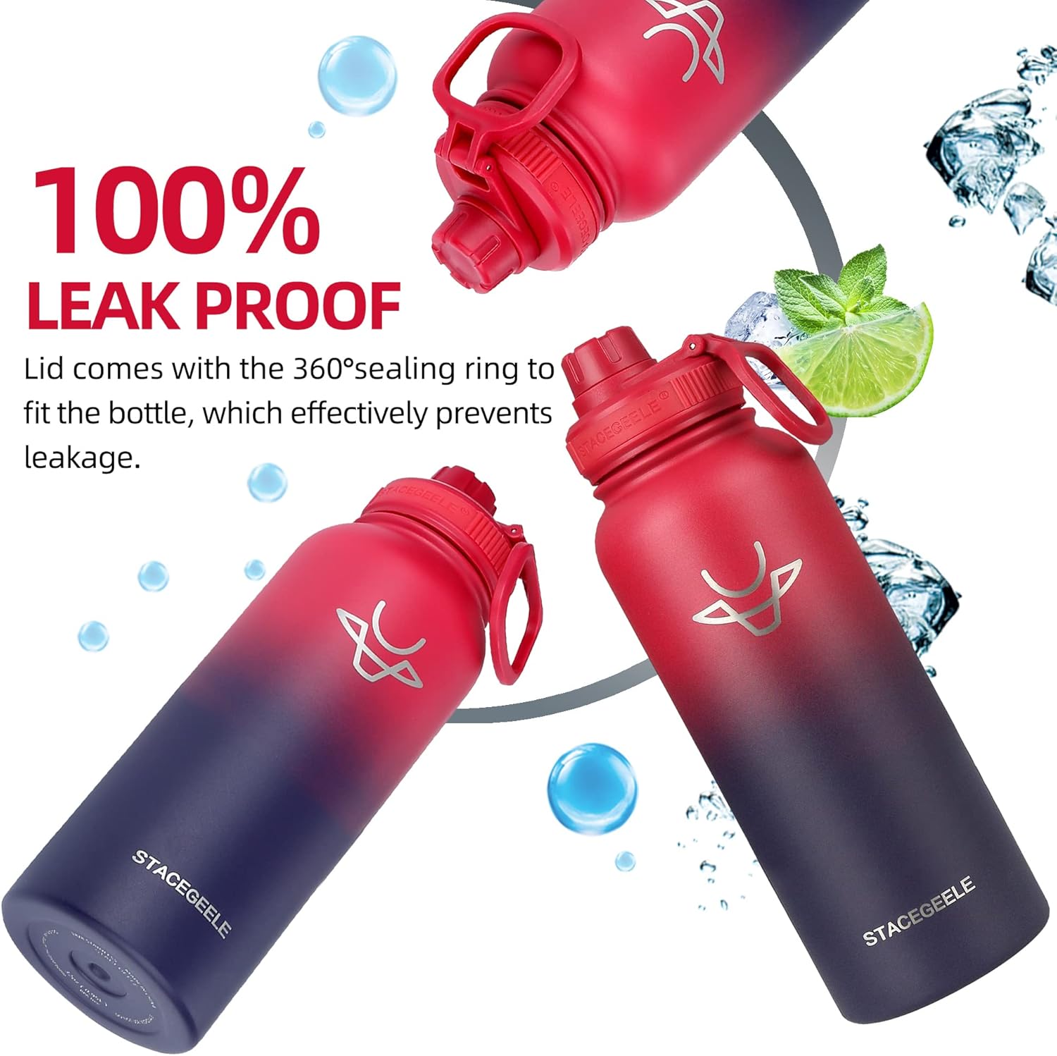 ATROCK Steel Water Bottle | 900ml Stainless Steel Bottle Set Of 6 (Multicolor, Leak & Rust Free