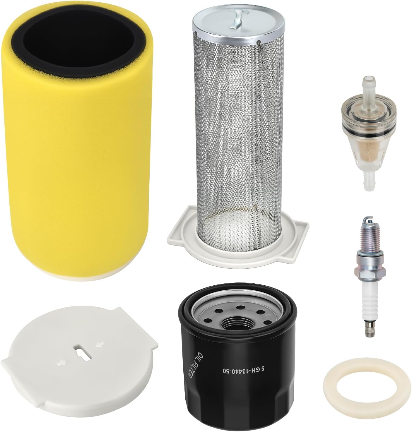 JAVIK Air Filter Cage Guide Cap Kit & Oil Filter With Spark Plug For Yamaha Kodiak 400 YFM400 2000-2002 O.E.M# 5GH-14458-01-00