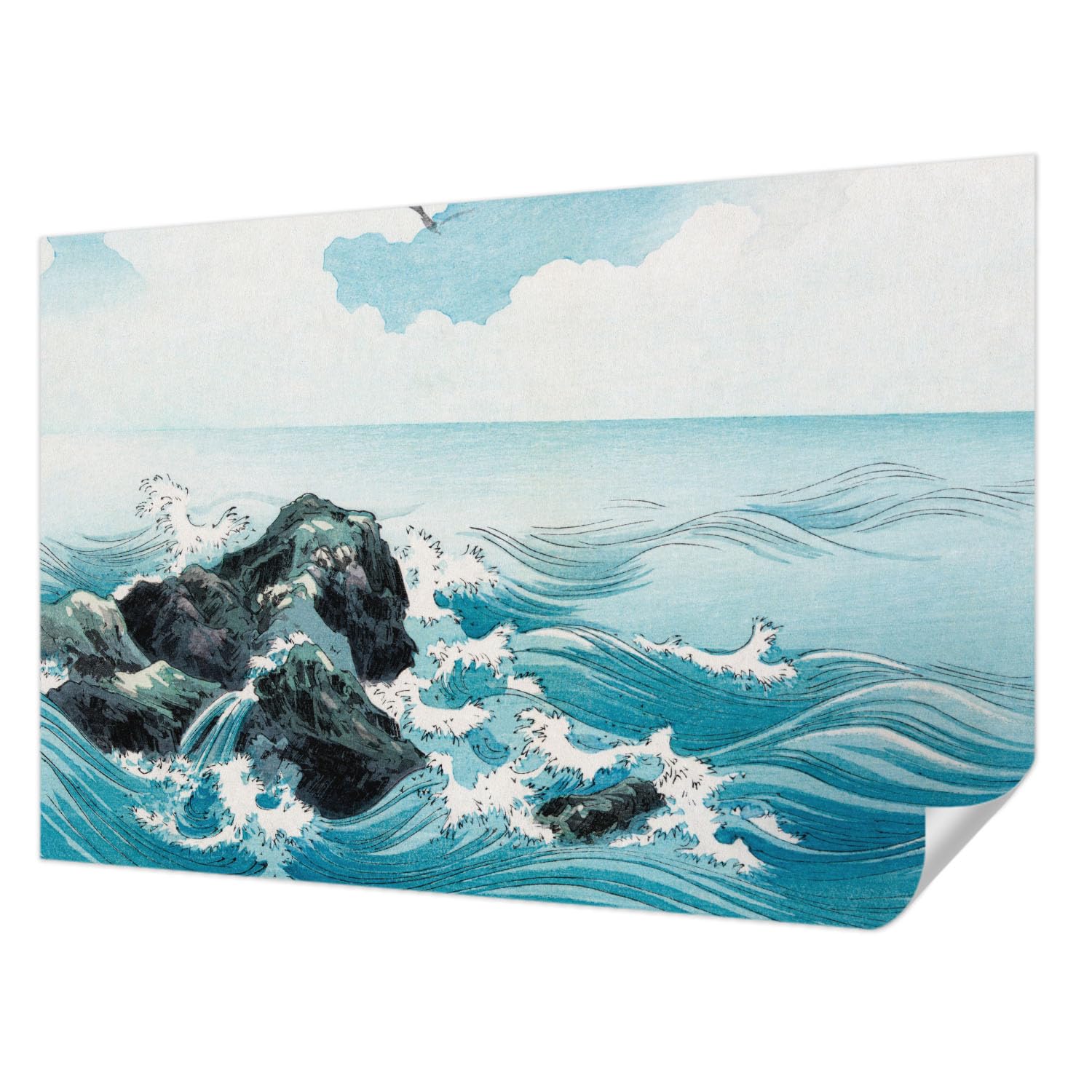Papier peint lavable et résistant aux taches scène de mer 104x70 cm Tulup