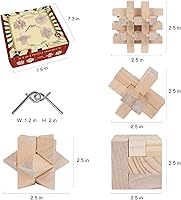 Vista 2 de Rompecabezas de rompecabezas para el cerebro, desafía tu mente con 5 rompecabezas para niños y adultos, juegos de coeficiente intelectual de metal