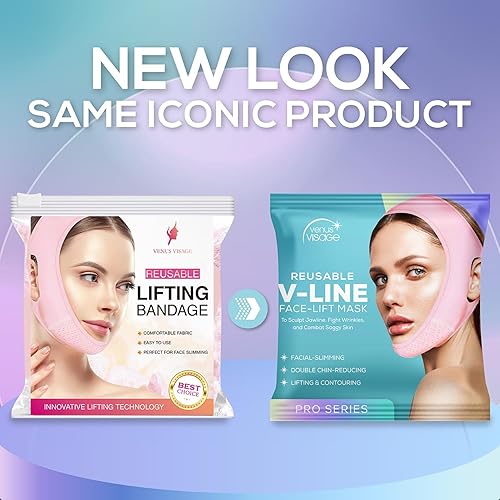Miniatura 8 de Venus Visage Correa de elevación facial para definición de línea de mandíbula, correa de barbilla reutilizable para dormir, esculpe visualmente