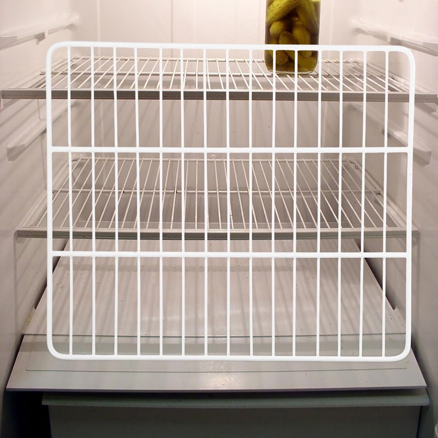 Zerodeko 2Pcs Heavy Duty Freezer Shelf Dividers Metal Fridge Partition Organizers for Efficient Storage Easy Installation Tear Resistant Maximized Space Utilization Reliable Food