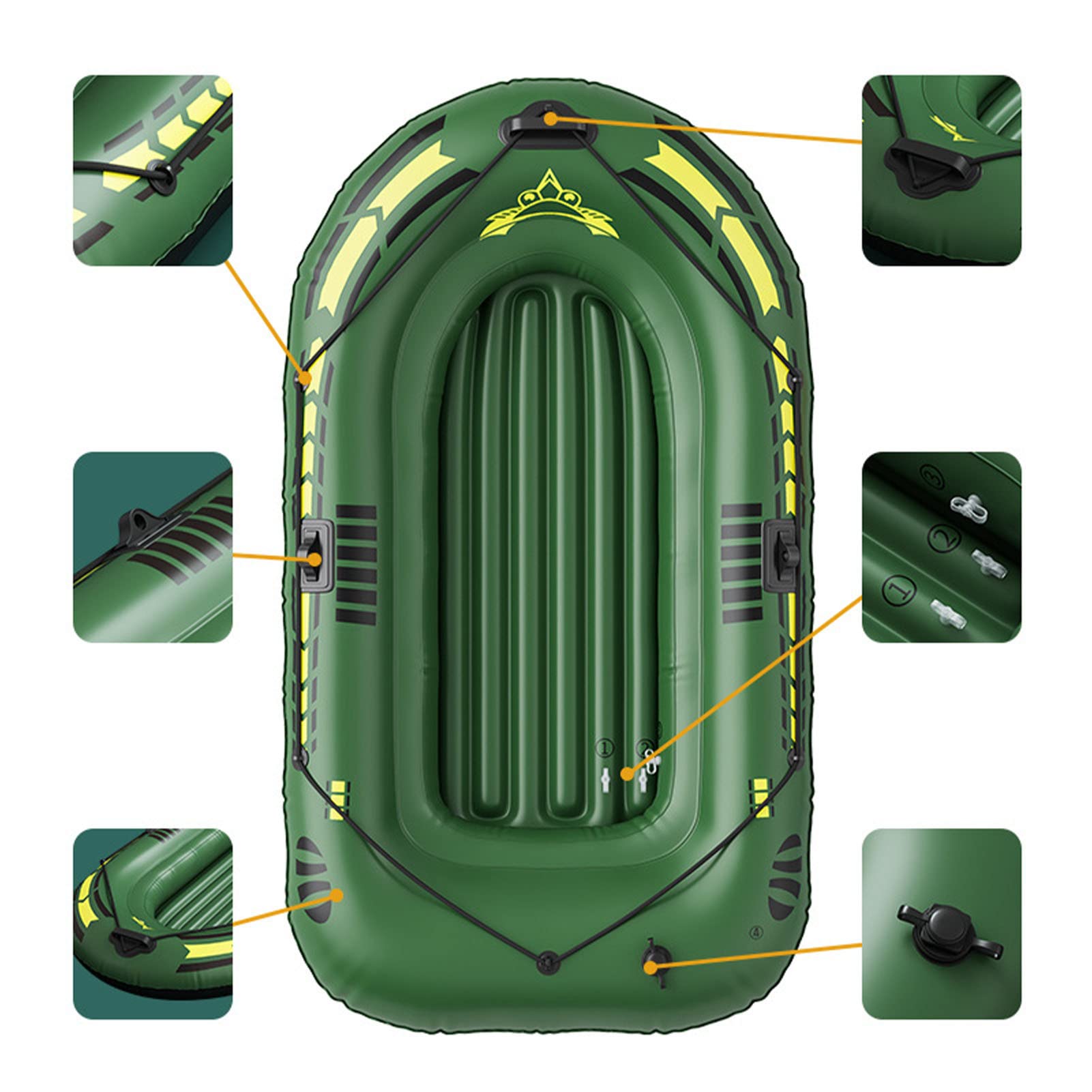 Barca gonfiabile del lago galleggiante, barca da turismo 0,4 mm | barca gonfiabile del lago antiscivolo, barca da rafting all'aperto portatile, barca da kayak da turismo resistente alla compr