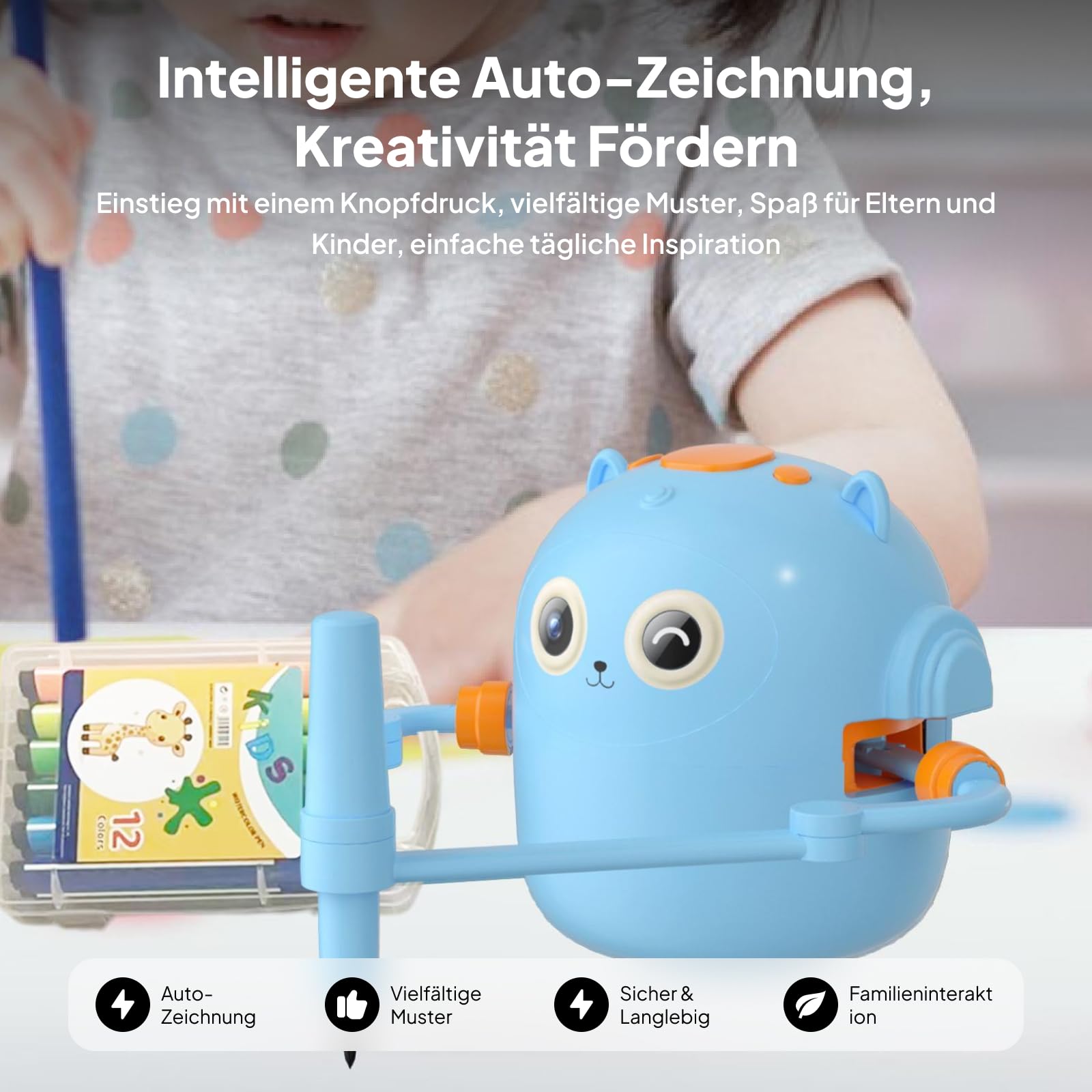 Fenteer Kinder Zeichnen Roboter Kreatives Malerei Lernspielzeug für Kinder Geburtstag Geschenk