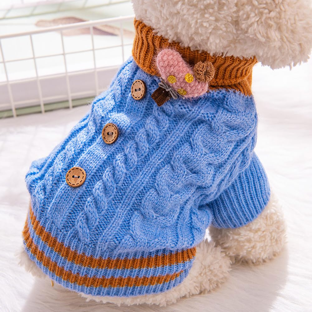 PLUSHCEWT Sweter dla zwierząt domowych, golf, dzianinowy sweter, płaszcz zimowy, cieplejszy dzianinowy sweter dla psa, miękki, szydełkowany, ubrania dla psa, kamizelka dla zwierząt domowych, na jesień