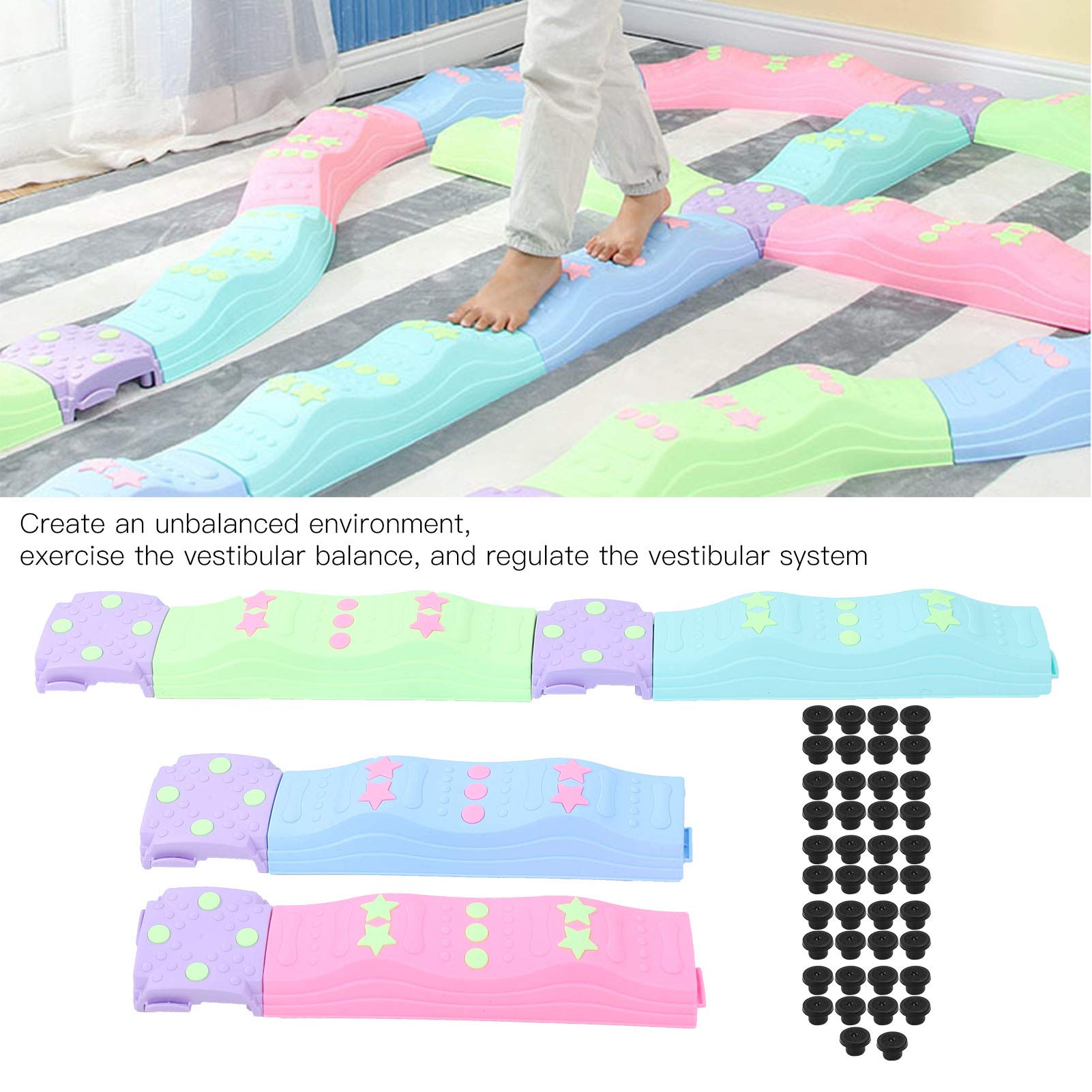Changor Juego de Piedras de Equilibrio para Niños con Almohadillas Antideslizantes para Entrenamiento de Equilibrio, Actividades Divertidas de Juego, Diseño de Plástico, 8 Piezas