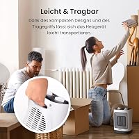 Pro Breeze 2000W Kerámia Ventilátoros Fűtőtest Automatikus Lengéssel Fehér 8