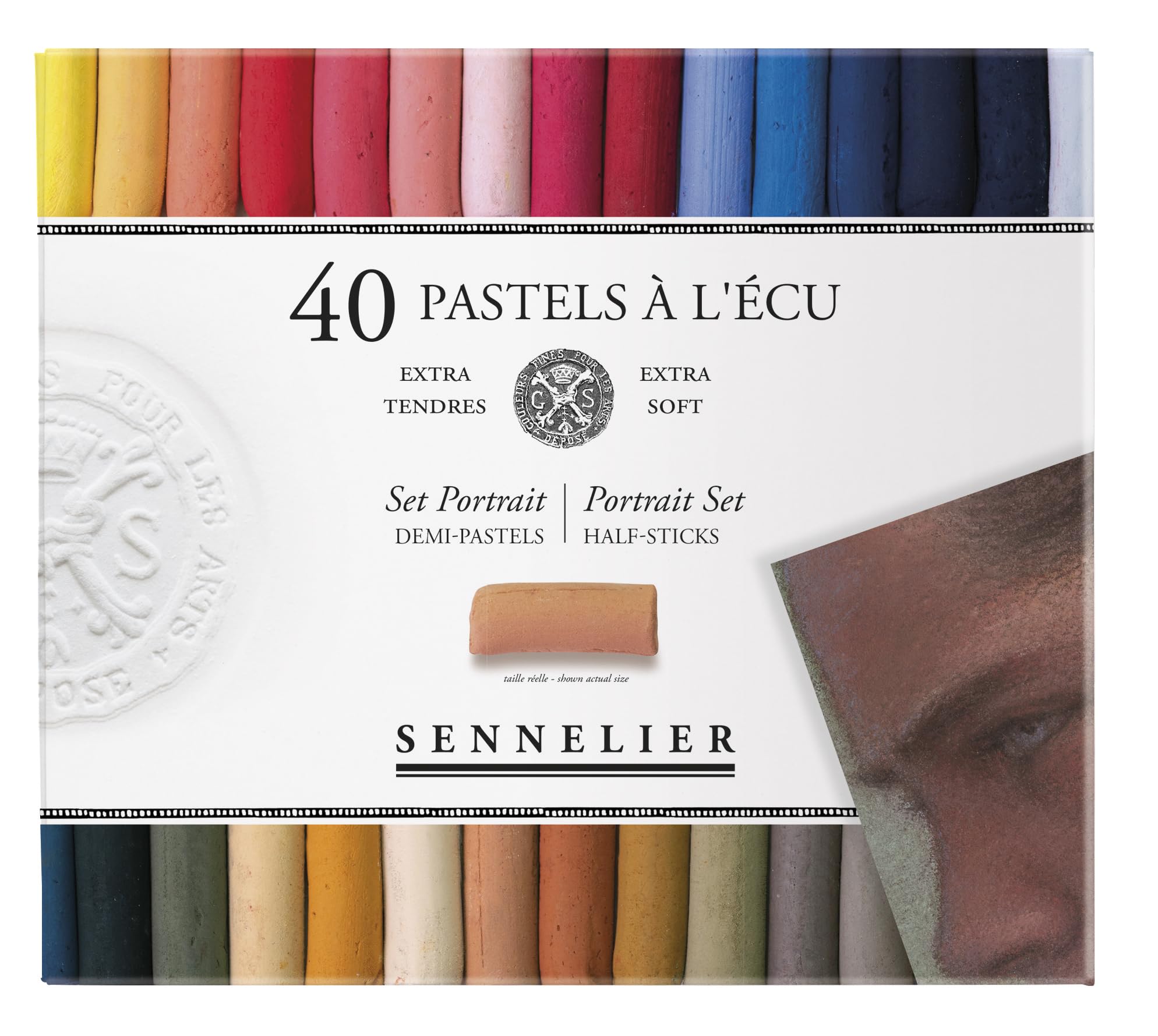 Sennelier Savoir-Faire Soft Pastels Half Stick Set 40/Pkg-Portrait 1 Count (Pack of 1) Portrait Colors Pen