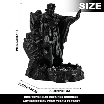 DND Dice Tower God Dice Tower DND Accessories DND dice Tray for RPG Games Tabletop Games مثل التنانين والزنزانات (الأسود)