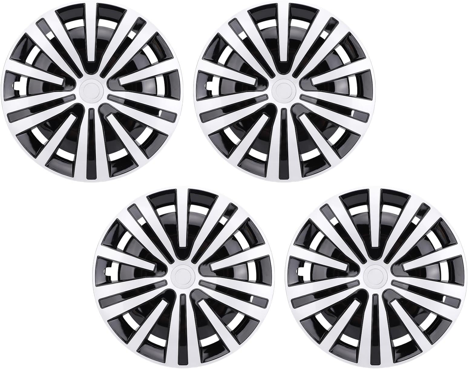 SIXRUN 16 Inch Hubcap Wheel Cover, Replacement R16 Tire Covers, Protect Wheels & Upgrade Vehicle Style for Cars and SUVs (Silver Black)