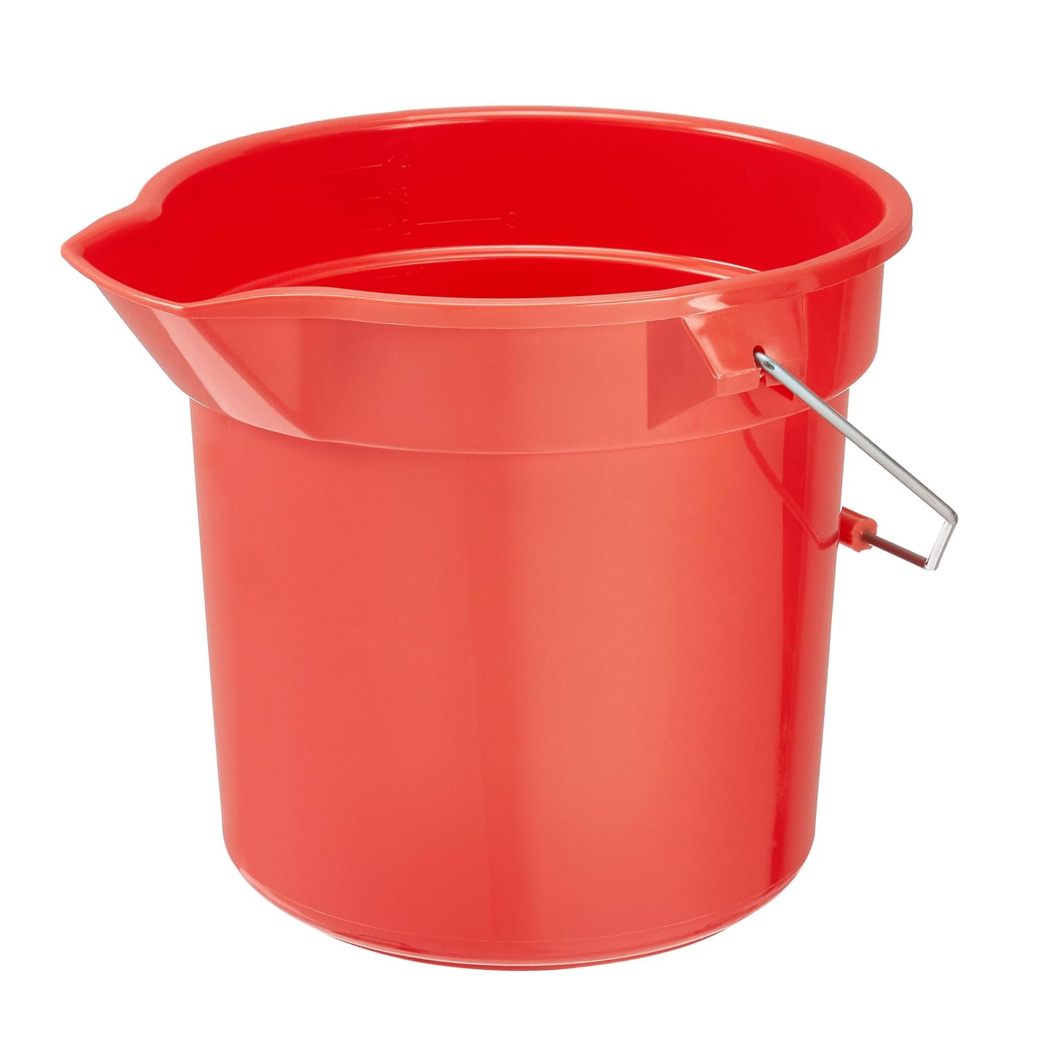 AmazonCommercial 14 Quart Plastic Cleaning Bucket, Red - 4-pack