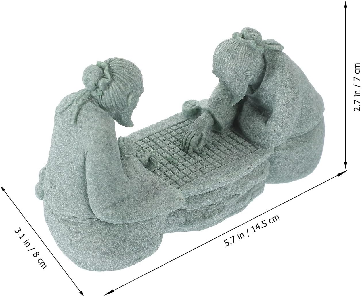 YARNOW Chess Player Aquarium Decoration Fish Tank Figurine Made of Sturdy Blue Sand Stone Featuring Small and Delicate Design, Slowing Down Surrounding Environment for Micro Landscape