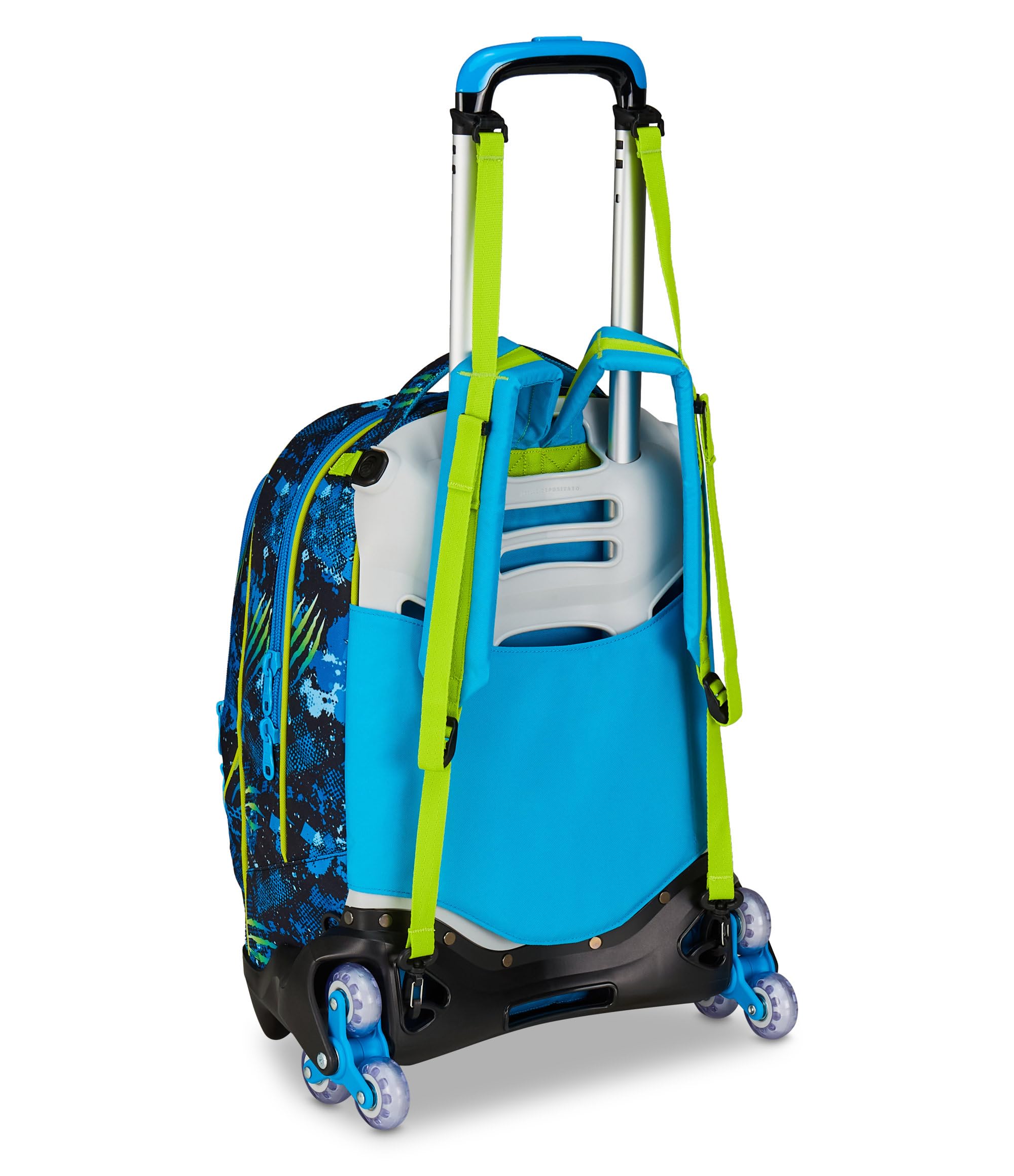 SJ GANG STYLE JAM GANG Trolley Scuola Jack 3 Ruote Air Tiger, Blu, 3 in 1, Zaino Triplo Uso con Carrello Sganciabile, 33 L, Zaino Scuola Elementare, Zaino Bambino
