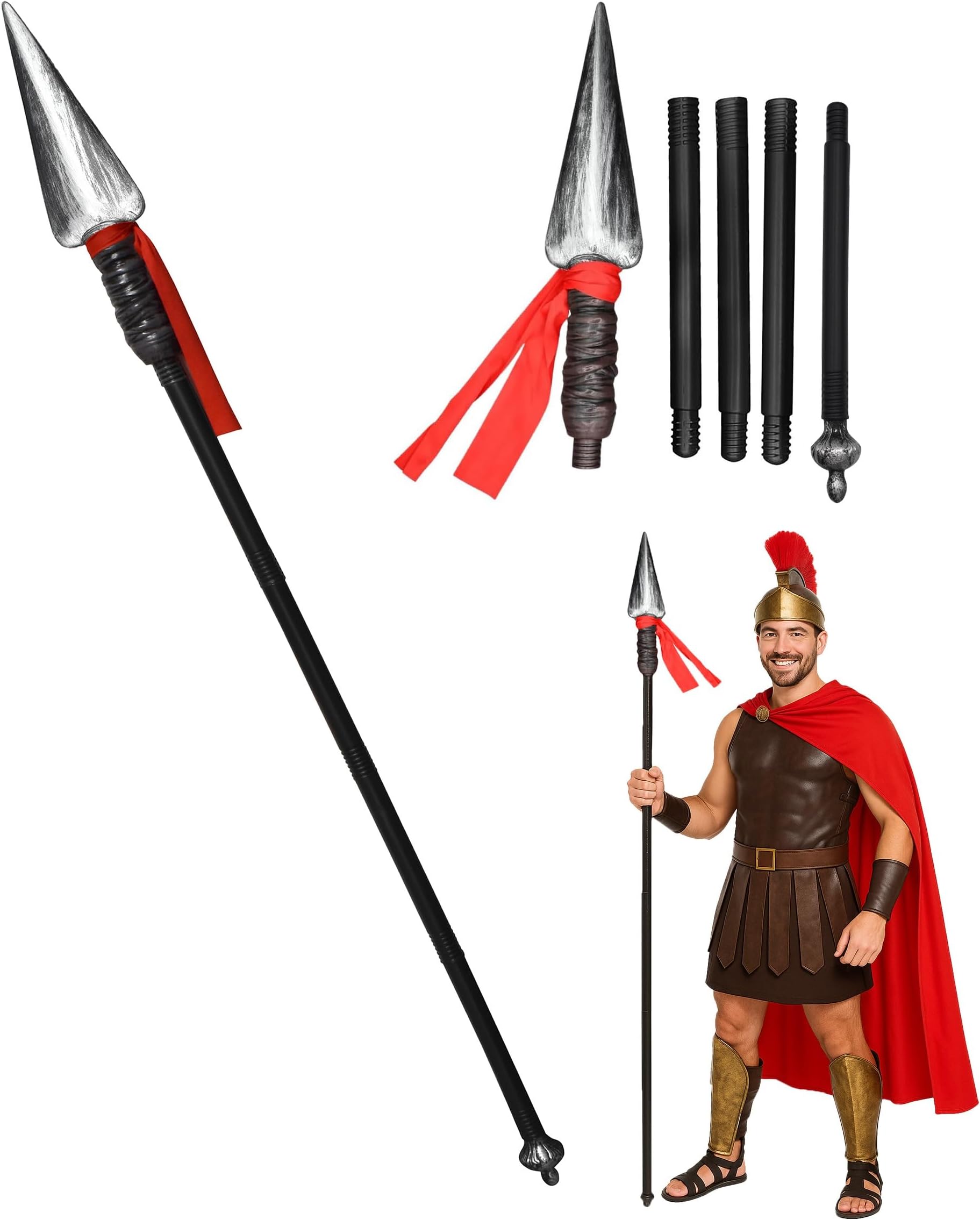Nicky Bigs Novelties Spartan Spear, Viking Weapons, Fake Roman Armor Spear, Weapon Prop, Spears Prop, Roman Solider Costume